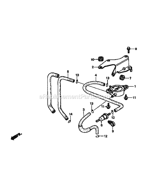 Gxv620k1 Fuel Pump Diagram and Parts List for M48-HN 53BB5E6V750-20-HP-OHV Cub Cadet Lawn Tractor